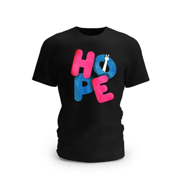 Trendy Togs HOPE Design Cotton T-shirt - XL, Black