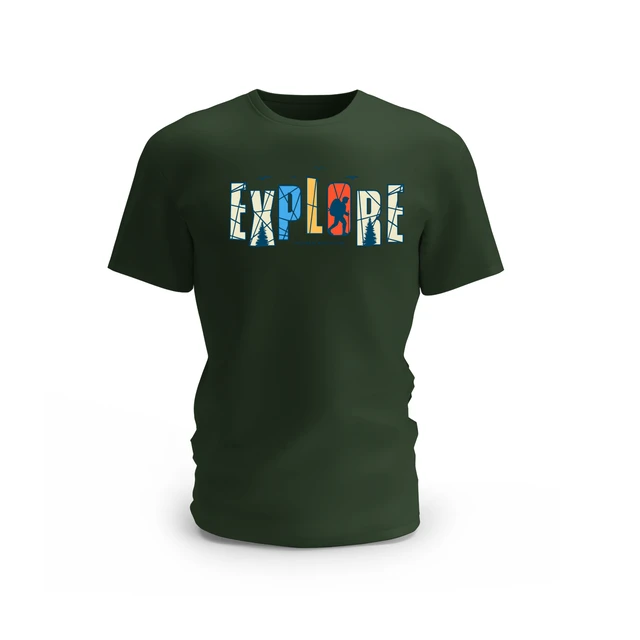 Trendy Togs Explore Design Cotton T-shirt - XL, Forest Green
