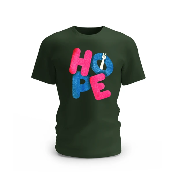 Trendy Togs HOPE Design Cotton T-shirt - L, Forest Green