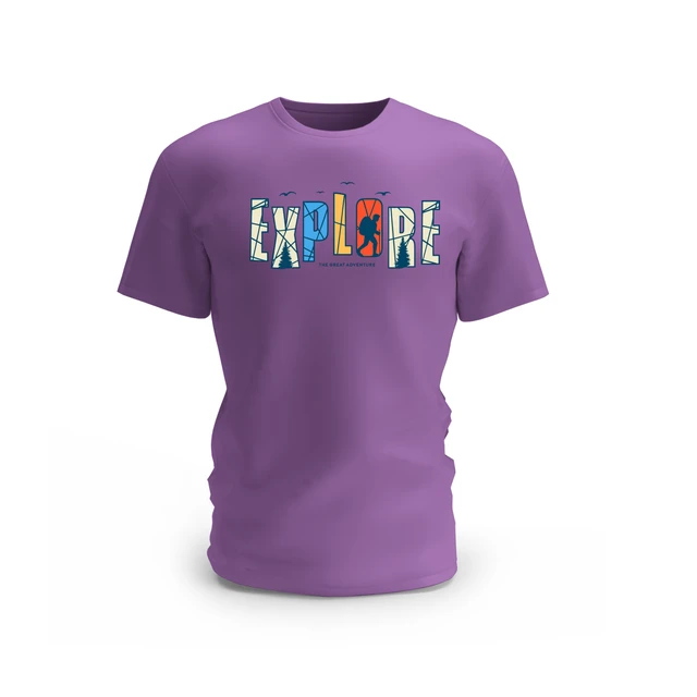 Trendy Togs Explore Design Cotton T-shirt - XL, Purple