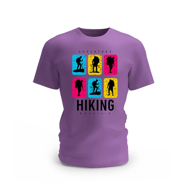 Trendy Togs Adventure Hiking Mountains Cotton T-shirt - M, Purple