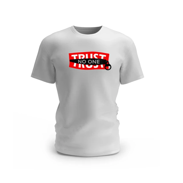Trendy Togs Trust No One Cotton T-shirt - M, White