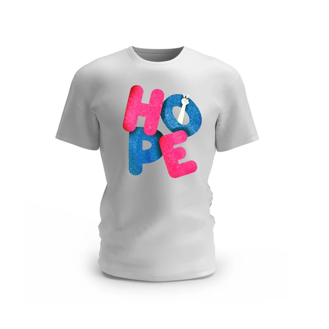 Trendy Togs HOPE Design Cotton T-shirt - XS, White