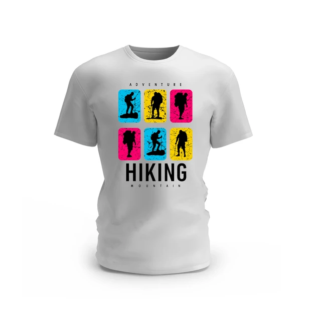 Trendy Togs Adventure Hiking Mountains Cotton T-shirt - XL, White