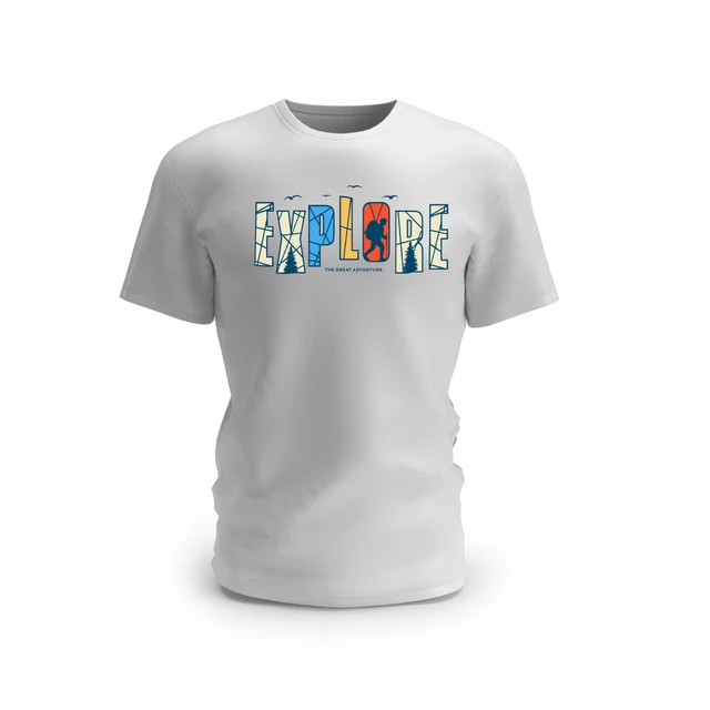 Trendy Togs Explore Design Cotton T-shirt - M, White
