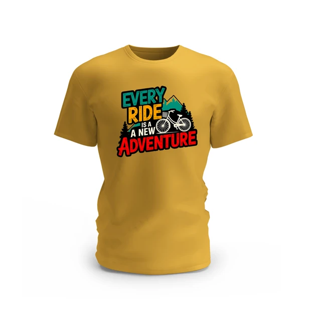 Trendy Togs Every Ride is a New Adventure Cotton T-shirt - XL, Yellow