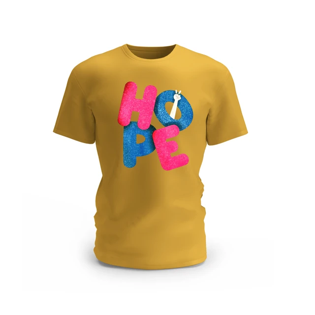 Trendy Togs HOPE Design Cotton T-shirt - XS, Yellow