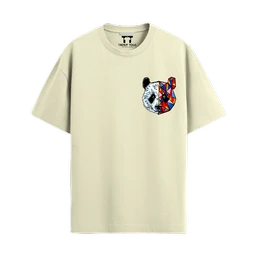 Trendy Togs Panda Fusion Cotton Oversized T-shirt - S, OFF White