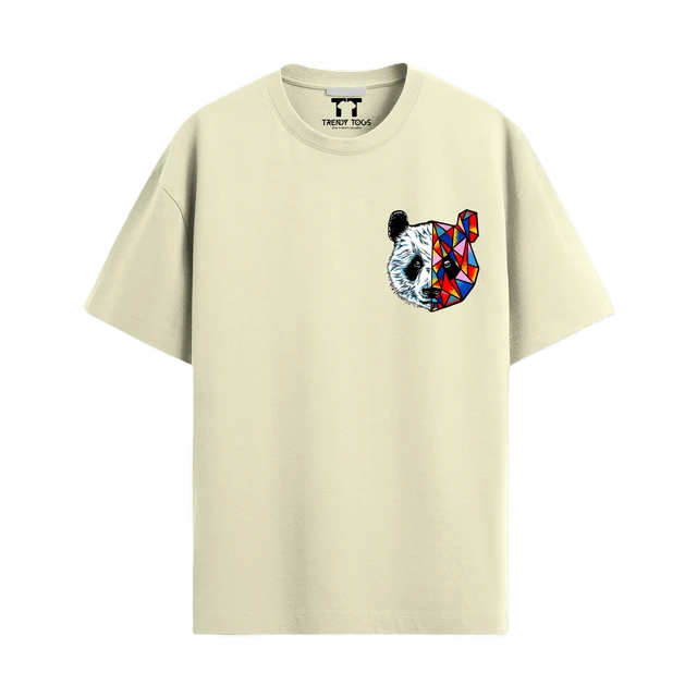 Trendy Togs Panda Fusion Cotton Oversized T-shirt - S, OFF White