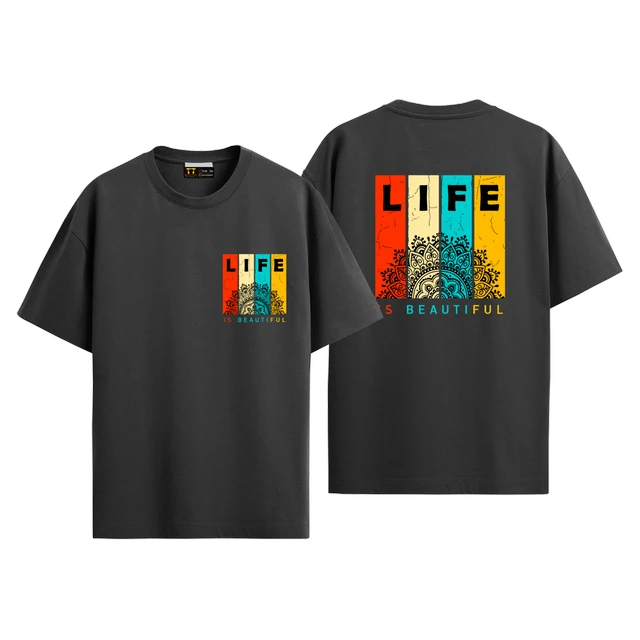Life Is Beautiful Cotton Oversized T-shirt 