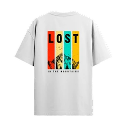 Trendy Togs Lost In The Mountains Cotton Oversized T-shirt - S, White