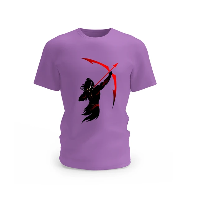Trendy Togs Lord Rama's Arrow Design Cotton T-shirt - XL, Purple