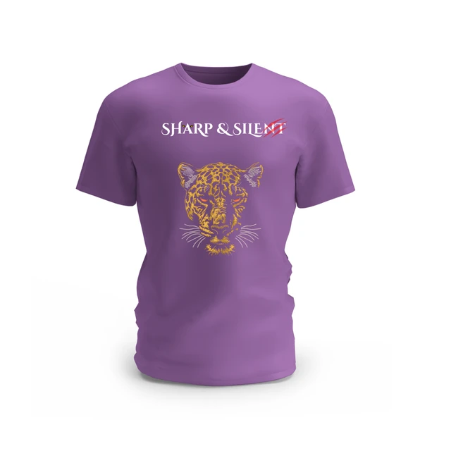 Trendy Togs Sharp & Silent Leopard Cotton T-shirt - L, Purple
