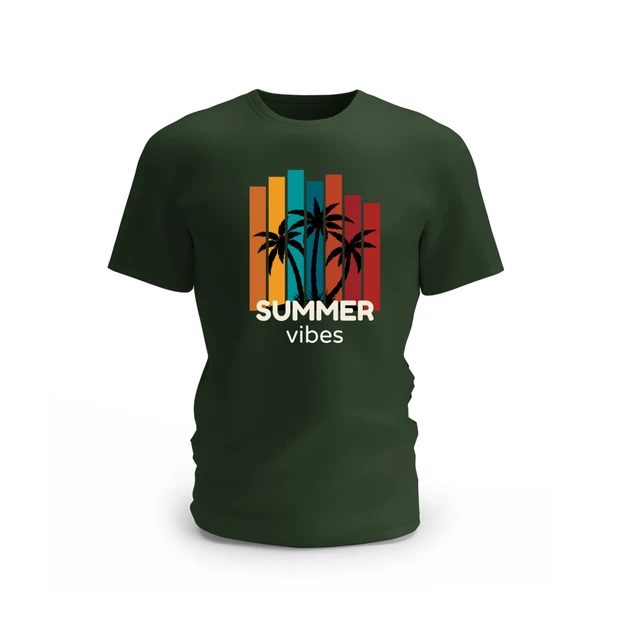 Trendy Togs Summer Vibes Cotton T-shirt - M, Forest Green