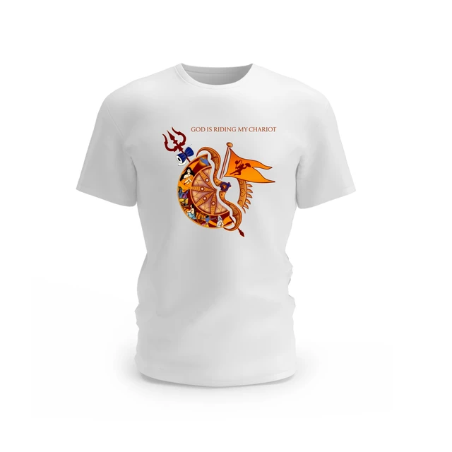 Trendy Togs God Is Riding My Chariot Graphic Cotton T-shirt - M, White