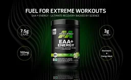 MuscleTech Eaa + Energy | Essential Amino Acids + 100Mg Caffeine | Replenish Electrolytes | Ultimate Recovery 7.4 grams Eaa | 4.5 grams Bcaa | 3 grams Leucine | 30 Servings | Sour Apple, Powder - Sour Apple, 396gm