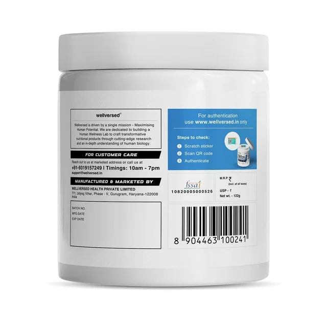 Wellcore Pure Micronised Creatine Powder For Enhanced Muscle Strength With Rapid Absorption | Creatine Monohydrate | Wellcore Creatine Flavoured - 33 Servings, Kiwi Kick, 122gm