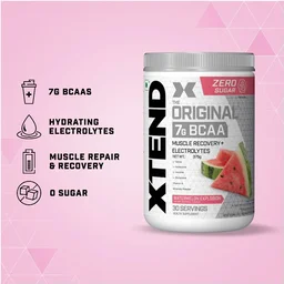 Xtend Scivation Bcaas Powder For Adults (Pre-Workout, 7G Bcaas, 0G Carbs,Sugar & Calories, 3.5 Leucine, 2.5G L-Glutamine, 1G Citrulline Malate) - 30 Servings - Blue Raspberry Ice, 402gm