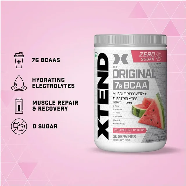 Xtend Scivation Bcaas Powder For Adults (Pre-Workout, 7G Bcaas, 0G Carbs,Sugar & Calories, 3.5 Leucine, 2.5G L-Glutamine, 1G Citrulline Malate) - 30 Servings - Blue Raspberry Ice, 402gm