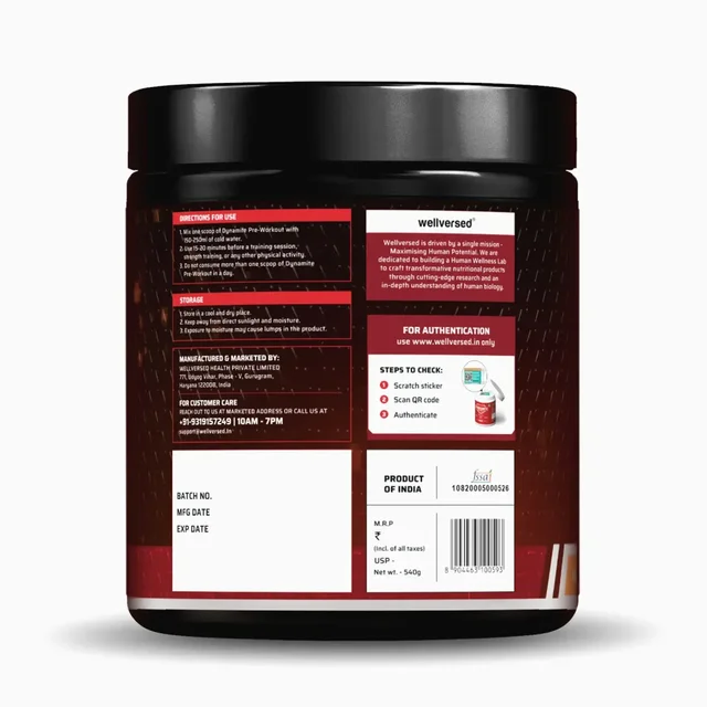 Dynamite Extreme Pre Workout For Men | High-Stim Pre-Workout | 9000mg Citrulline Complex | 200mg Alpha GPC | 200mg Caffeine | Not For Beginners | Pre Workout - 30 Serving, Valencia Orange, 540gm
