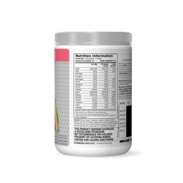 Xtend Scivation Bcaas Powder For Adults (Pre-Workout, 7G Bcaas, 0G Carbs,Sugar & Calories, 3.5 Leucine, 2.5G L-Glutamine, 1G Citrulline Malate) - 30 Servings - Blue Raspberry Ice, 402gm