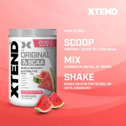 Xtend Scivation Bcaas Powder For Adults (Pre-Workout, 7G Bcaas, 0G Carbs,Sugar & Calories, 3.5 Leucine, 2.5G L-Glutamine, 1G Citrulline Malate) - 30 Servings - Blue Raspberry Ice, 402gm