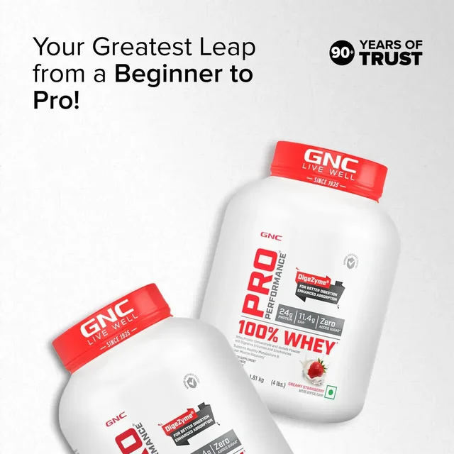 GNC Pro Performance 100% Whey Protein | Muscle Growth | Muscle Recovery | DigeZyme® For Easy Digestion | Informed Choice Certified | 24g Protein | 5.5g BCAA - 51 Servings, Cafe Mocha, 4 lbs