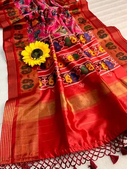 Sloka Patola Saree - Pink