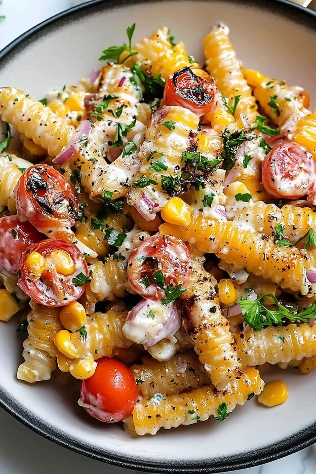 corn veg pasta - full