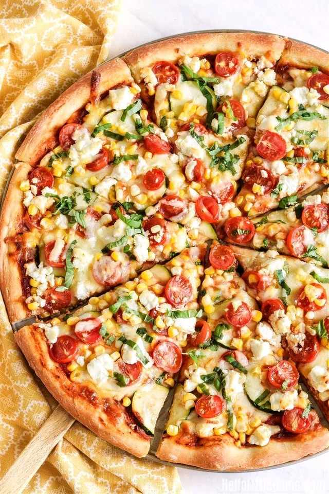 tomato onion corn cheese pizza - Large