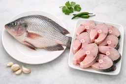 Fresh Water Tilapia - Black Pomfret Curry Cut (Bone In) 3KG