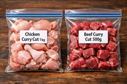 1kg Chicken + 500g Beef Curry Cut