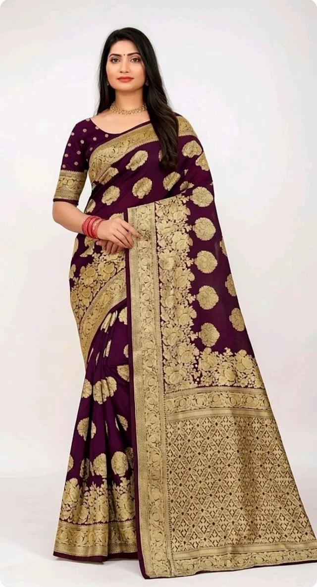 Jhamkudi Slik Saree with Blouse Piece – Traditional Stylish Saree for Women | Festive & Casual Wear - 5.5 miter, Morocco Brown