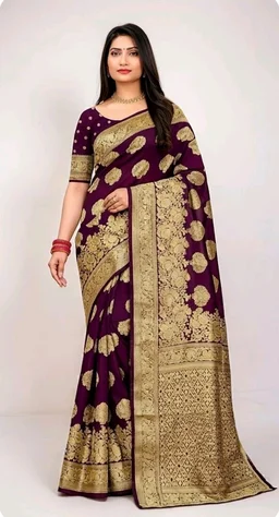 Jhamkudi Slik Saree with Blouse Piece – Traditional Stylish Saree for Women | Festive & Casual Wear - 5.5 miter, Morocco Brown