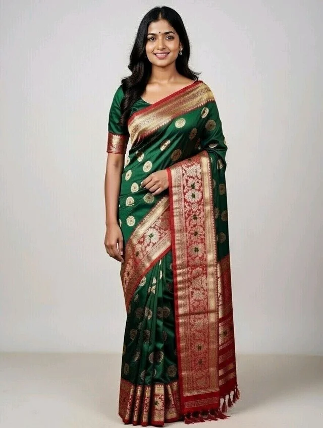 Charu Slik Saree in Dell Colour with Blouse Piece – Elegant Traditional Saree - 5.5 miter, Dell