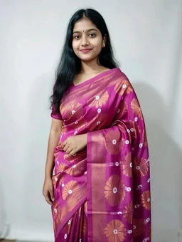 Jariful Soft Saree – Elegant Purple Colour Soft Fabric Saree - 5.5 miter, Purple