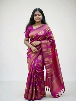Jariful Soft Saree – Elegant Purple Colour Soft Fabric Saree - 5.5 miter, Purple