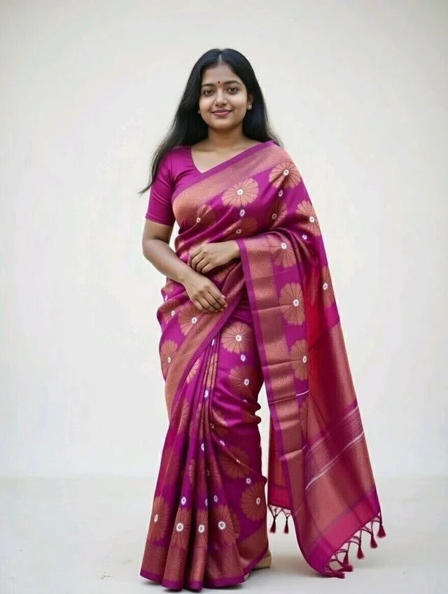 Jariful Soft Saree – Elegant Purple Colour Soft Fabric Saree - 5.5 miter, Purple