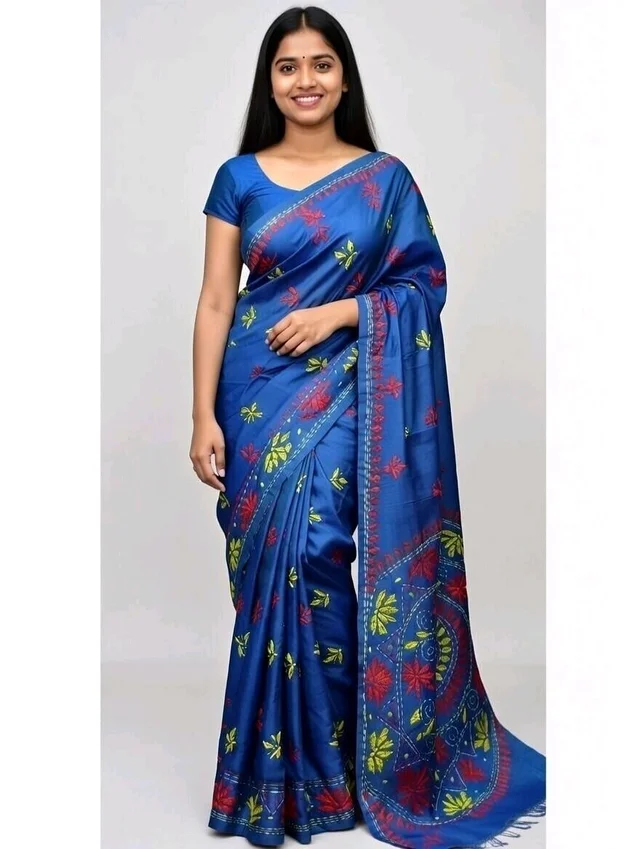 Silk Kathast Saree in Blue with Blouse Piece – Elegant Traditional Saree - 5.5 miter, Blue