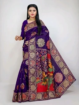 Srivalli Saree in Cardinal Pink with Blouse Piece – Elegant Festive Wear Saree - 5.5 miter, Cardinal Pink
