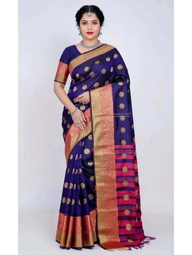 Katan Banarasi Silk Saree in Cherry Pie Colour with Blouse Piece - 5.5 miter, Cherry Pie