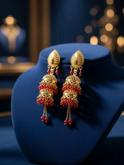 Traditional Gold Plated Designer Jhumka Earrings for Women (Pack of 2)