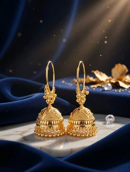 Traditional Gold Plated Designer Jhumka Earrings for Women (Pack of 2)