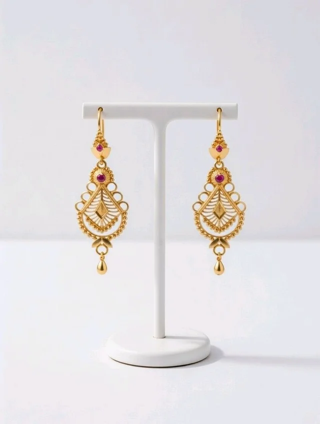Traditional Gold Plated Designer Drop Earrings for Women