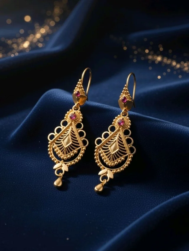 Traditional Gold Plated Designer Drop Earrings for Women