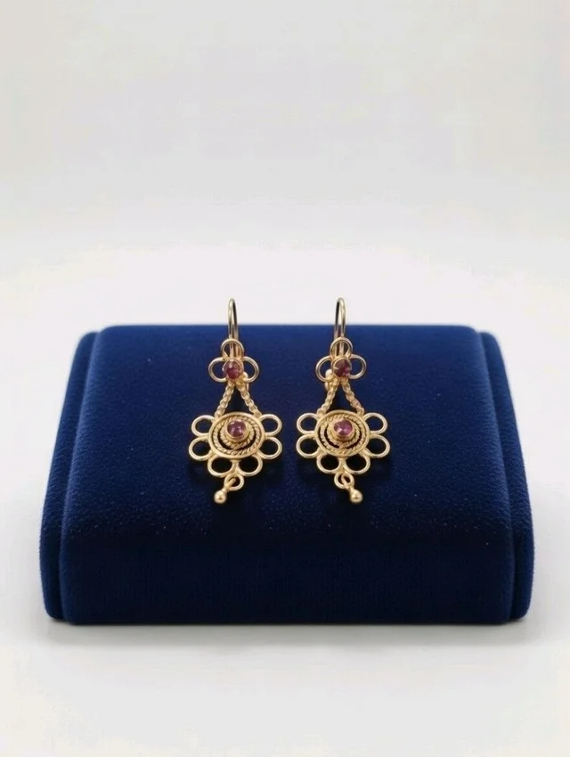 Elegant Gold Plated Floral Drop Earrings for Women