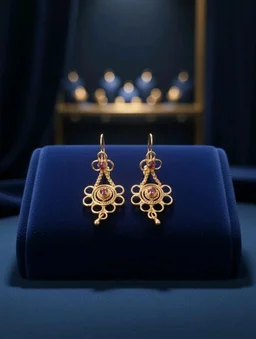 Elegant Gold Plated Floral Drop Earrings for Women