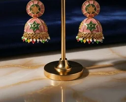 Colorful Meenakari Jhumka Earrings with Multicolor Beads