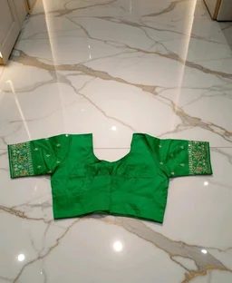 Japanese Laure Embroidered Silk Saree Blouse for Women – Designer Festive Blouse - 36 size, Japanese Laurel