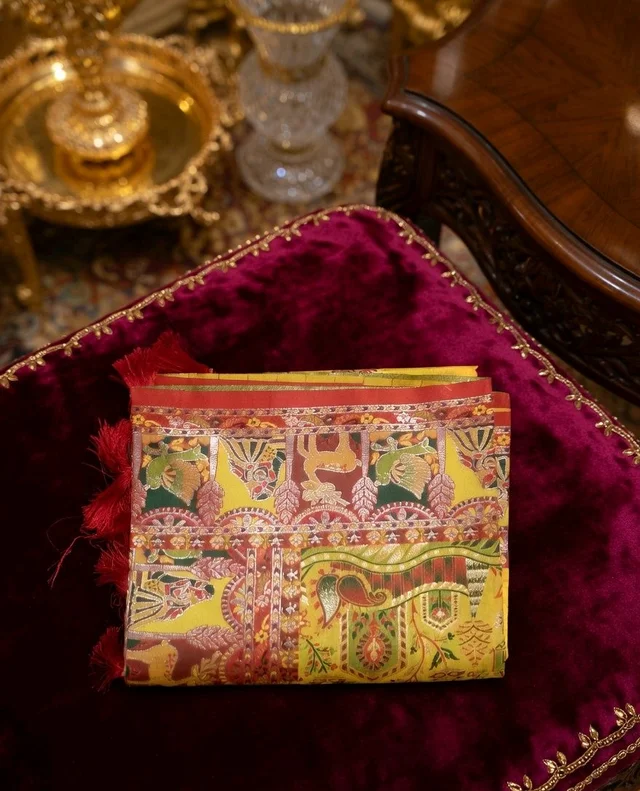 Dandiya Silk Saree – Yellow Traditional Designer Saree - 5.5 meter, Yellow